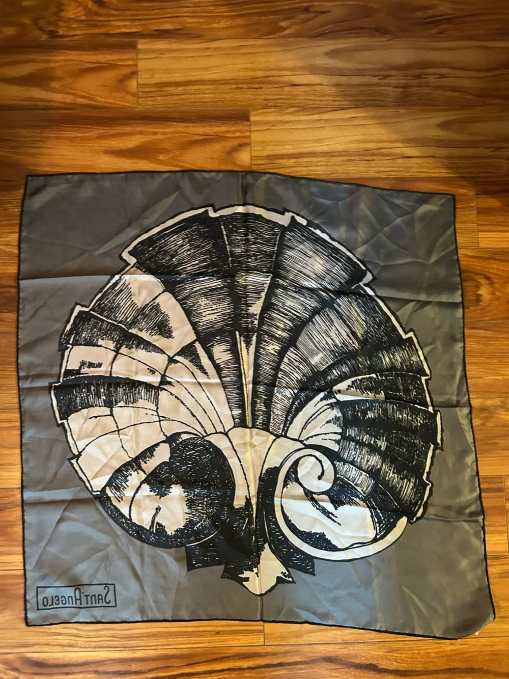 Georgio Sant Angelo for Sally Gee vintage 100% silk scarf wrap.